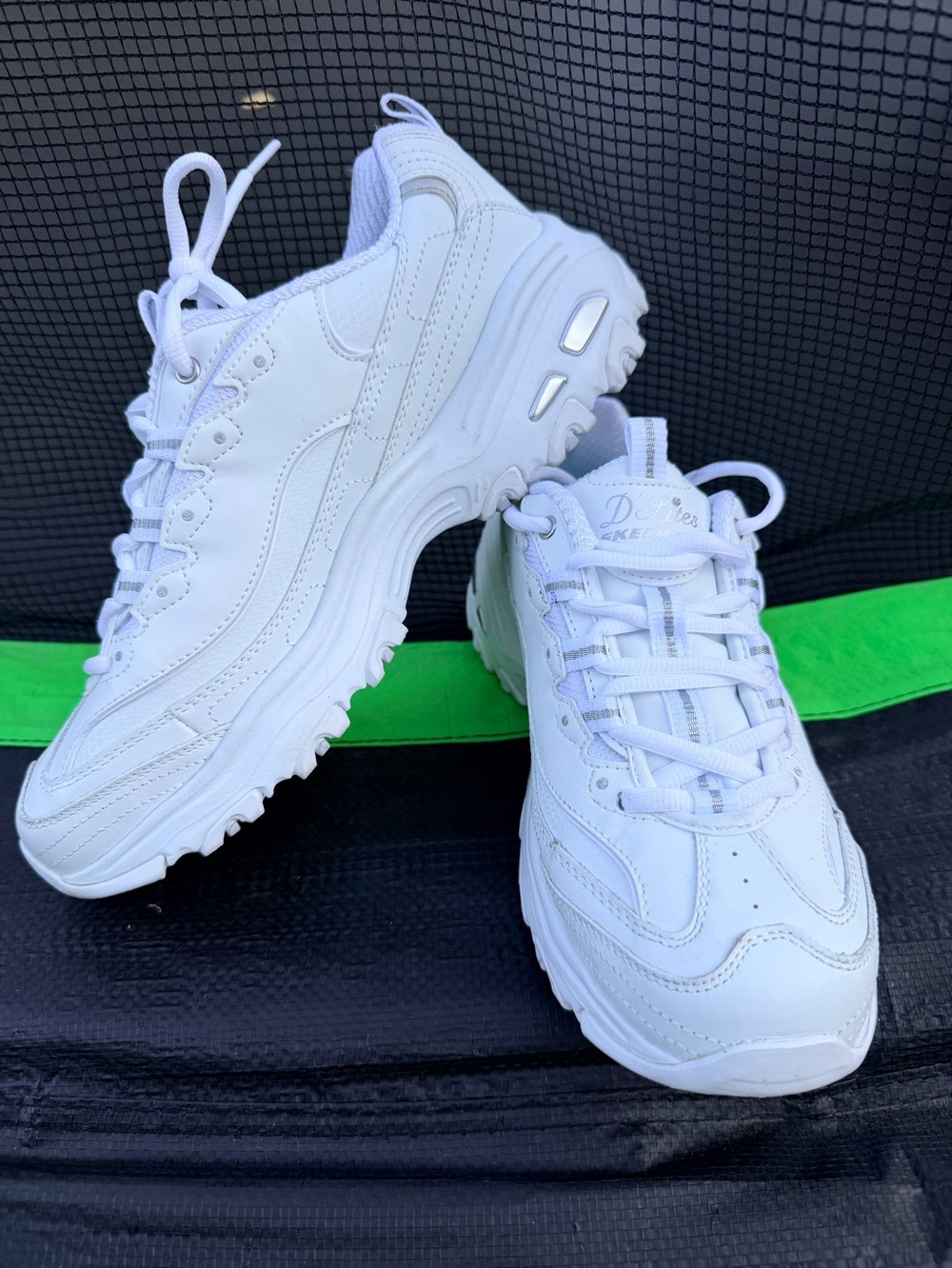 Skechers White D'Lites Women's Lace-Up Sneakers - Picture 2 of 8
